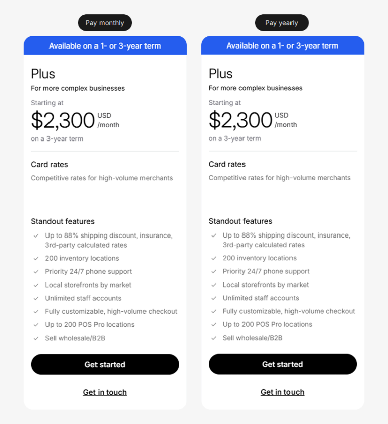 shopify plus pricing plan