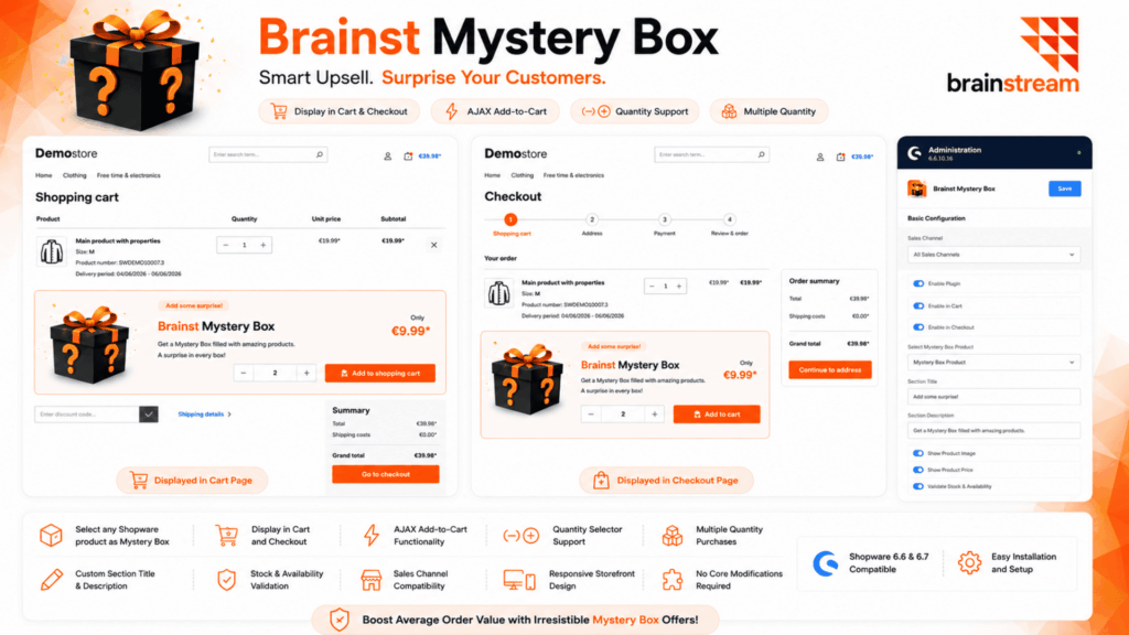 Brainst Mystery Box – Cart & Checkout Upsell