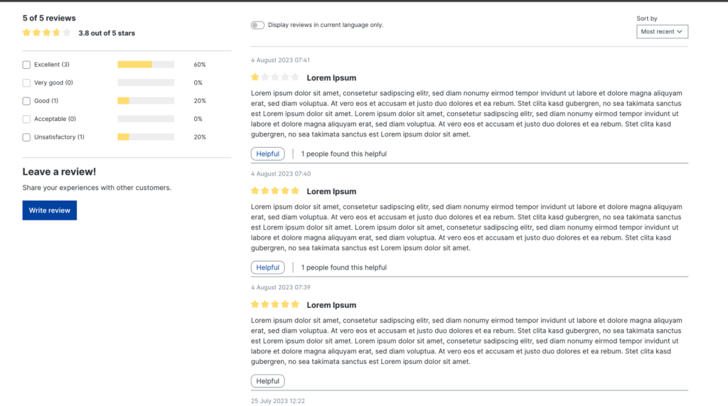 Voting Option in Reviews